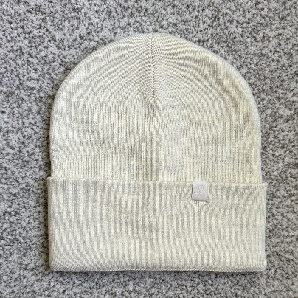 lululemon athletica Cream Knit Beanie Hat